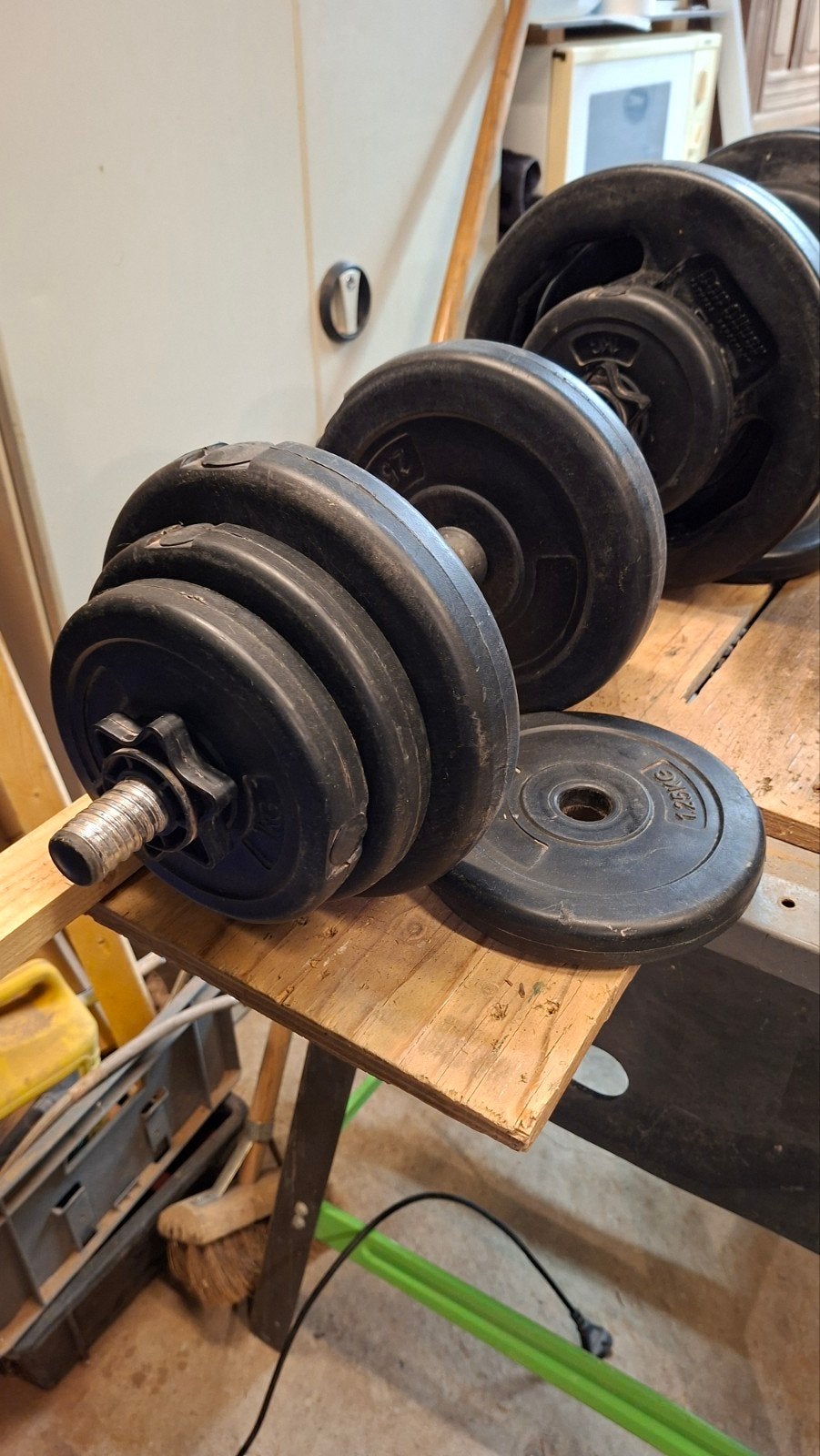 Dumbbell set met diverse gewichten, Sport en Fitness, Ophalen of Verzenden, Gebruikt, Benen, Halterset