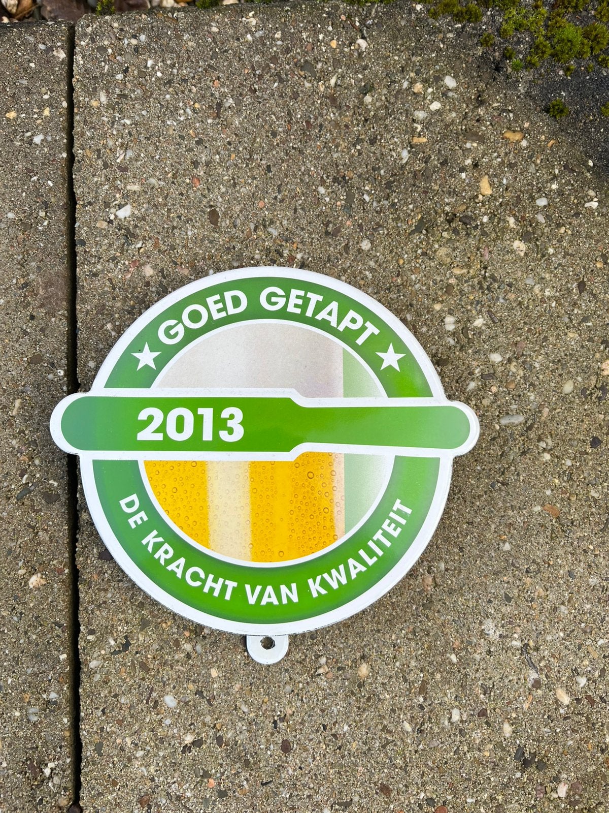 Emaille goed getapt 2013, Verzamelen, Biermerken, Ophalen of Verzenden, Zo goed als nieuw, Reclamebord, Plaat of Schild, Overige merken