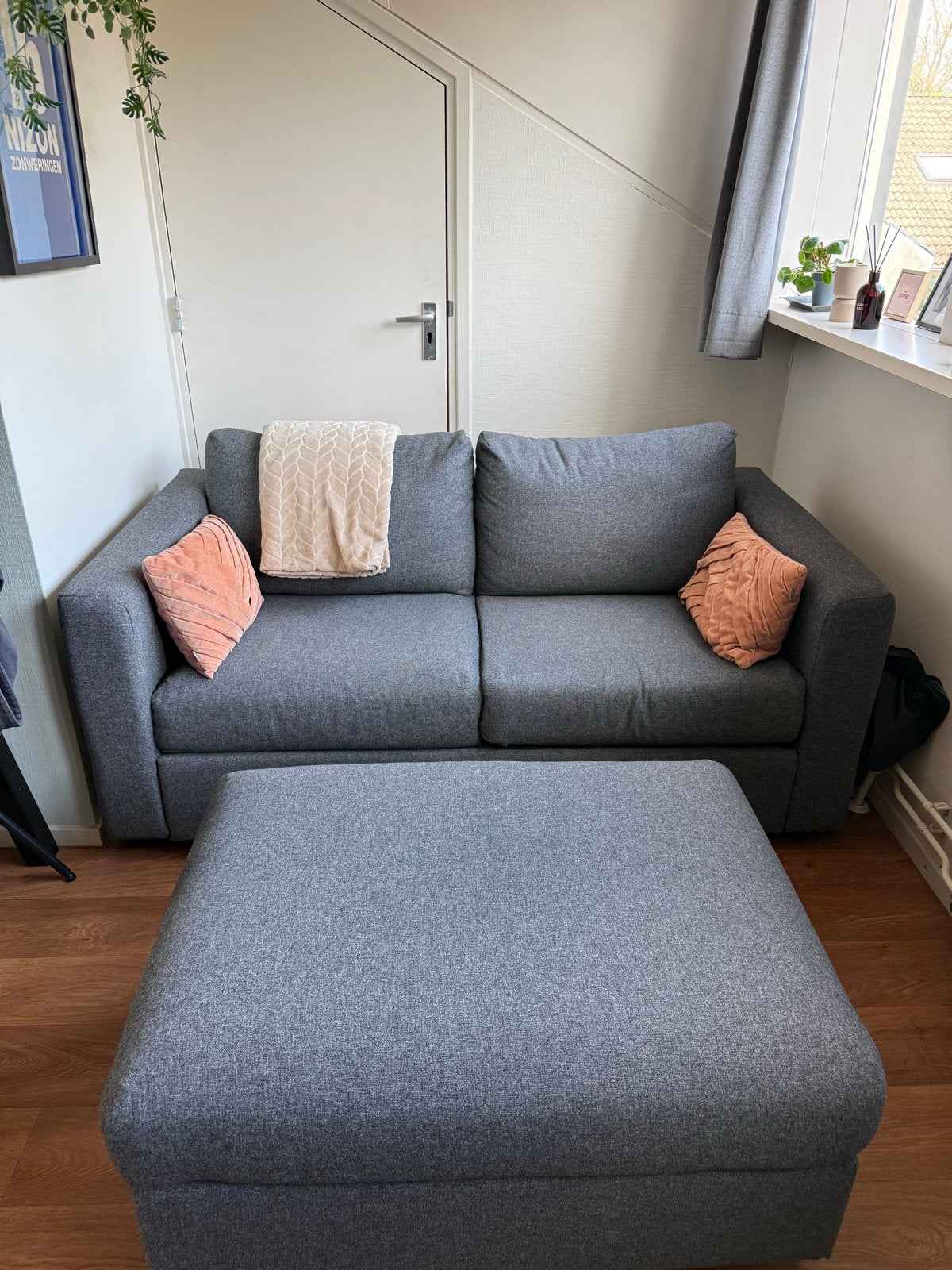 IKEA VIMLE 2-zitsbank - Gunnared middengrijs, Ophalen, Minder dan 75 cm, 150 tot 200 cm, Tweepersoons