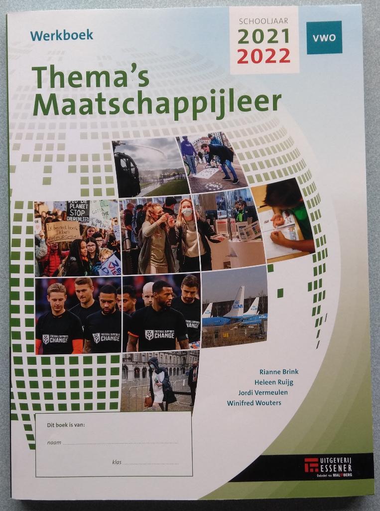 9789086744312 Thema's Maatschappijleer, WB 2021-2022 vwo, Verzenden, Zo goed als nieuw, VWO