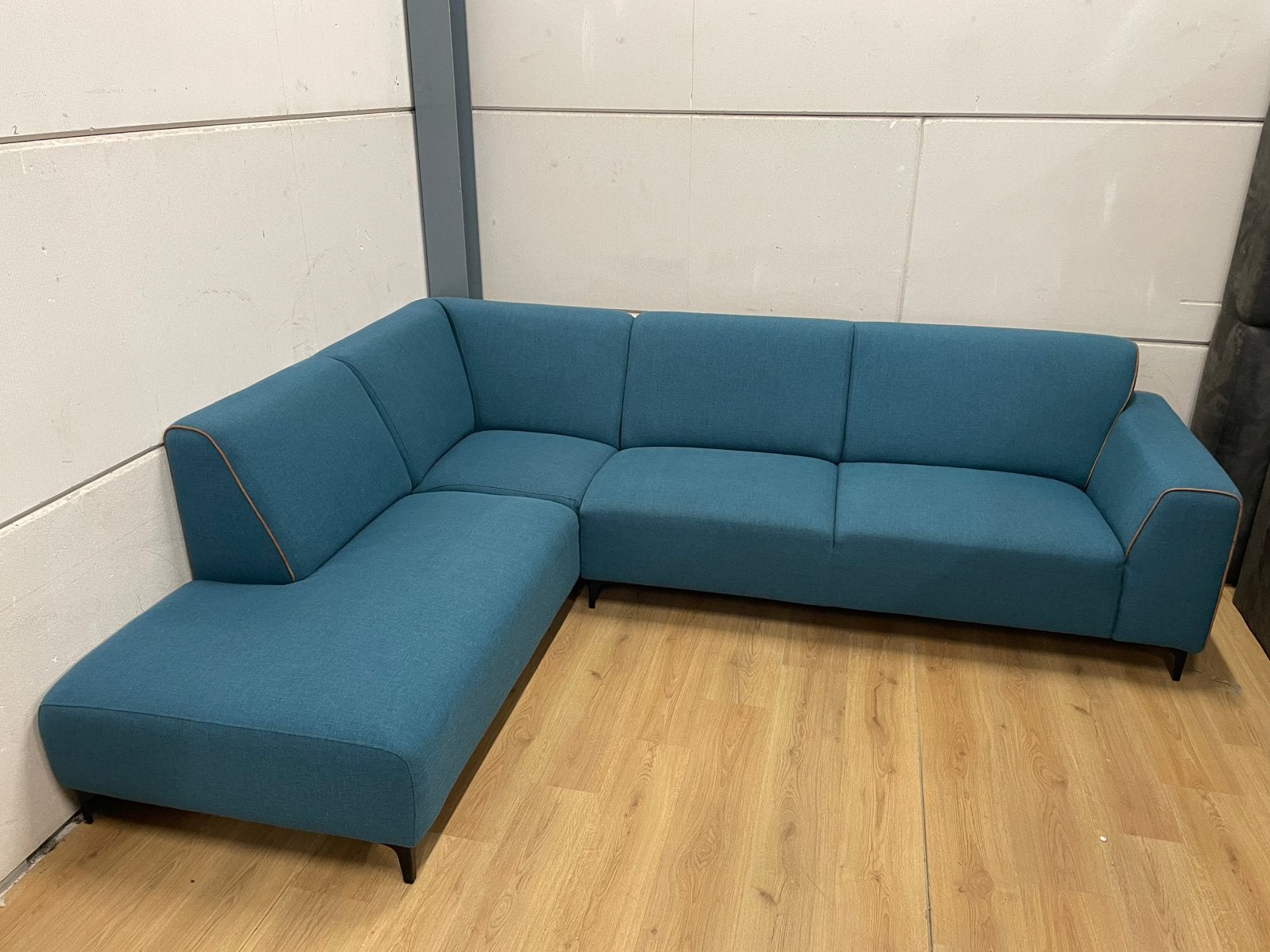 Mooie luxe turquoise blauwe hoekbank - GEREINIGD!!!, Huis en Inrichting, Ophalen, 250 tot 300 cm, Luxe, Hoekbank