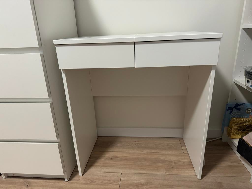 Witte brimnes kaptafel, Ophalen, Gebruikt, 50 tot 100 cm, Minder dan 100 cm