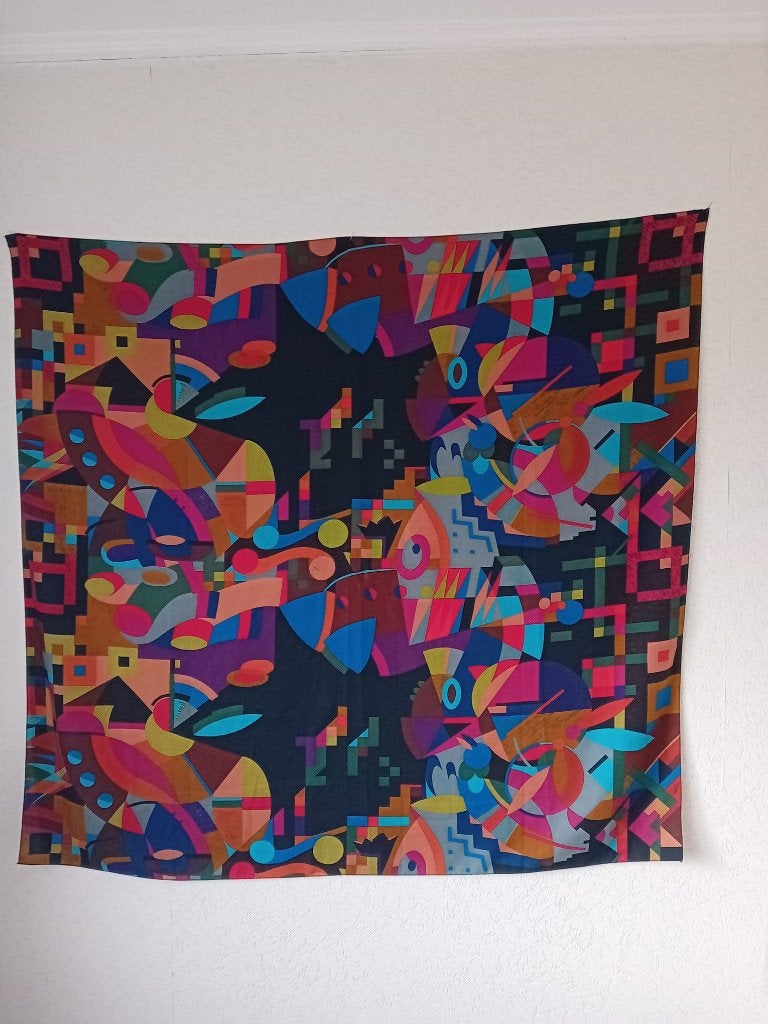 Een reproductie op textiel van Ton Schulten, Antiek en Kunst, Ophalen of Verzenden