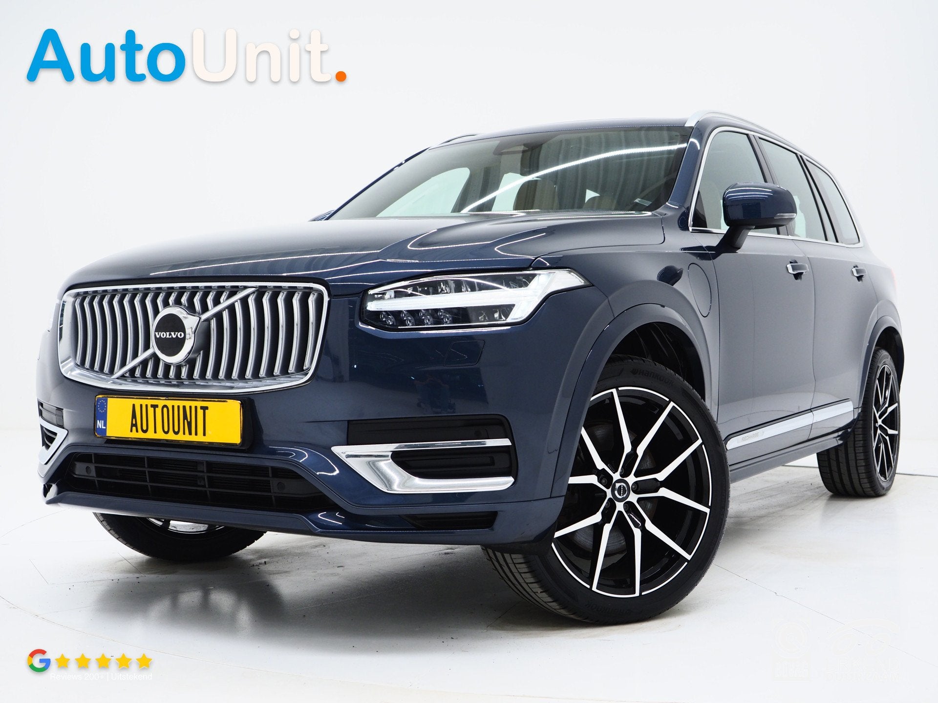 Volvo XC90 2.0 T8 Recharge AWD Ultimate 7P Long Range | Pano, Auto's, Gebruikt, 4 cilinders, Blauw, 7 stoelen
