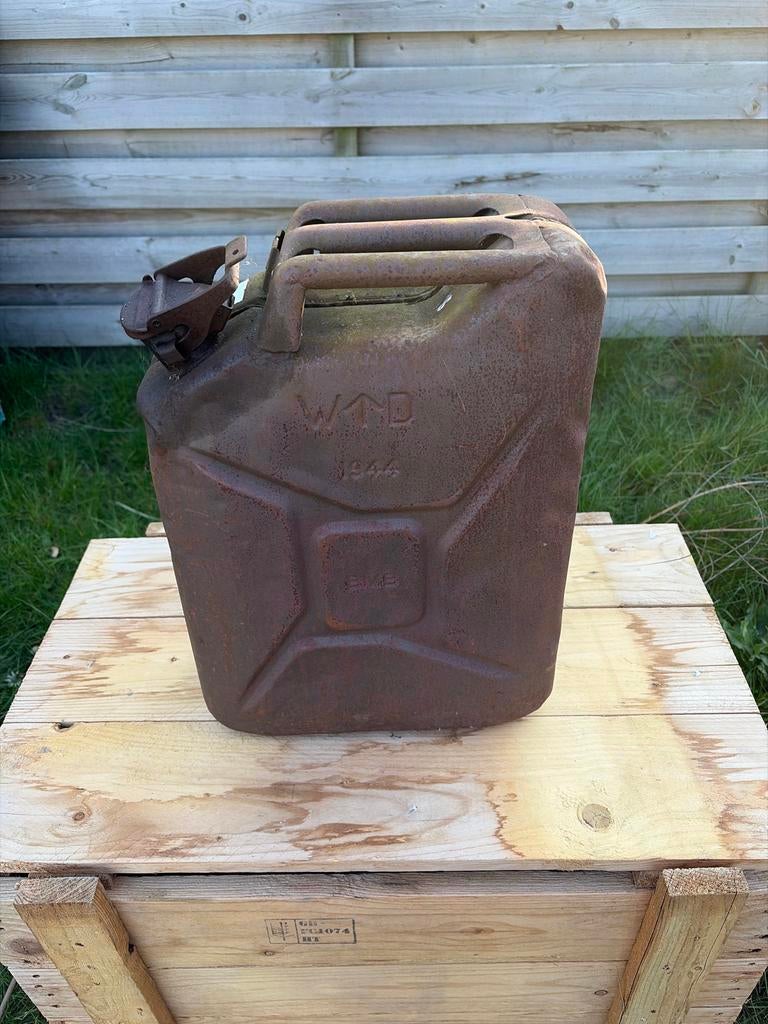 Vintage Benzine Blik 1944 - Origineel WOII Jerrycan, Ophalen of Verzenden, Gebruikt