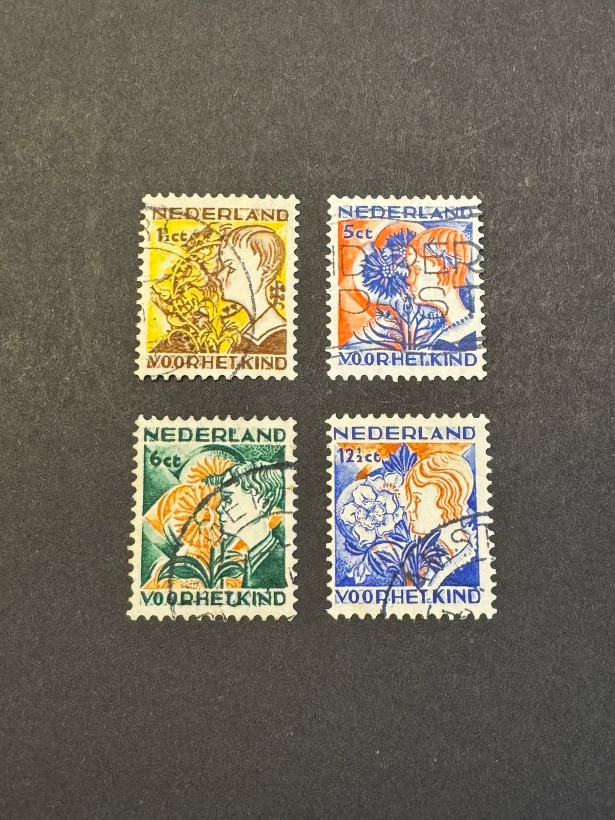 1932 Kinderzegels NVPH nr 248-251 gestempeld, Verzenden, T/m 1940, Gestempeld