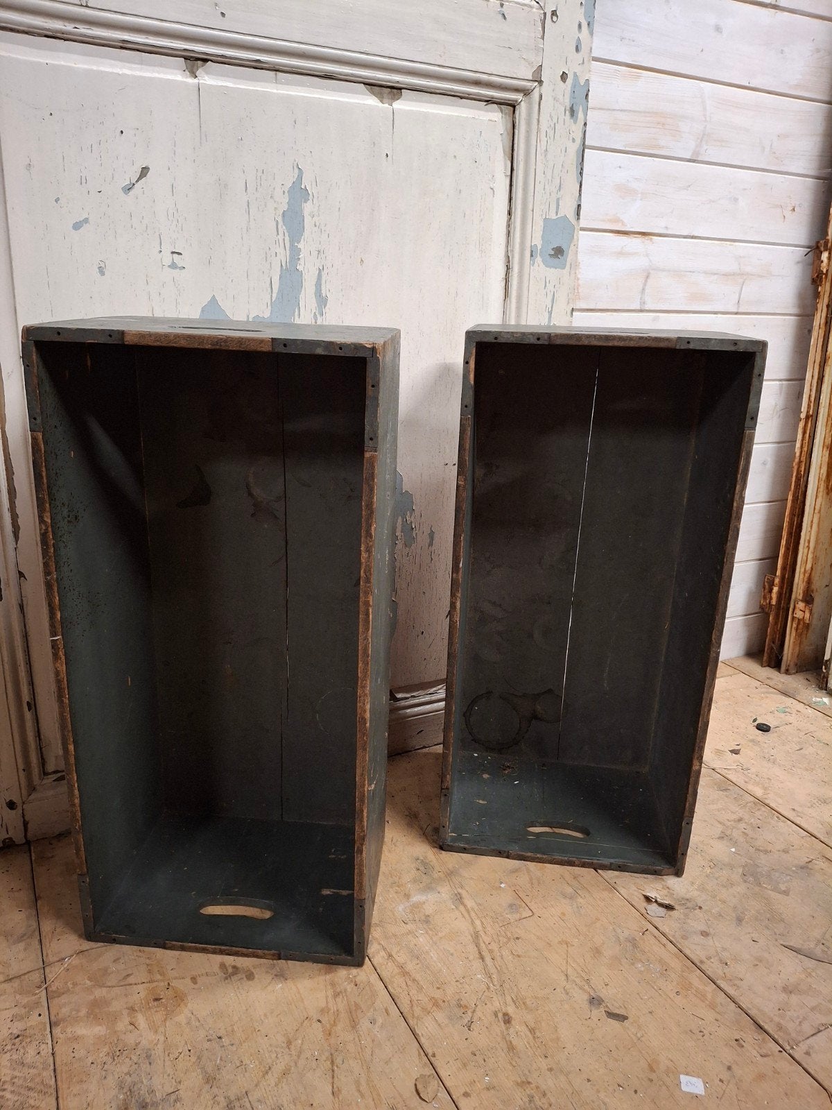 Oude kist lade houten brocante krat, Verzenden