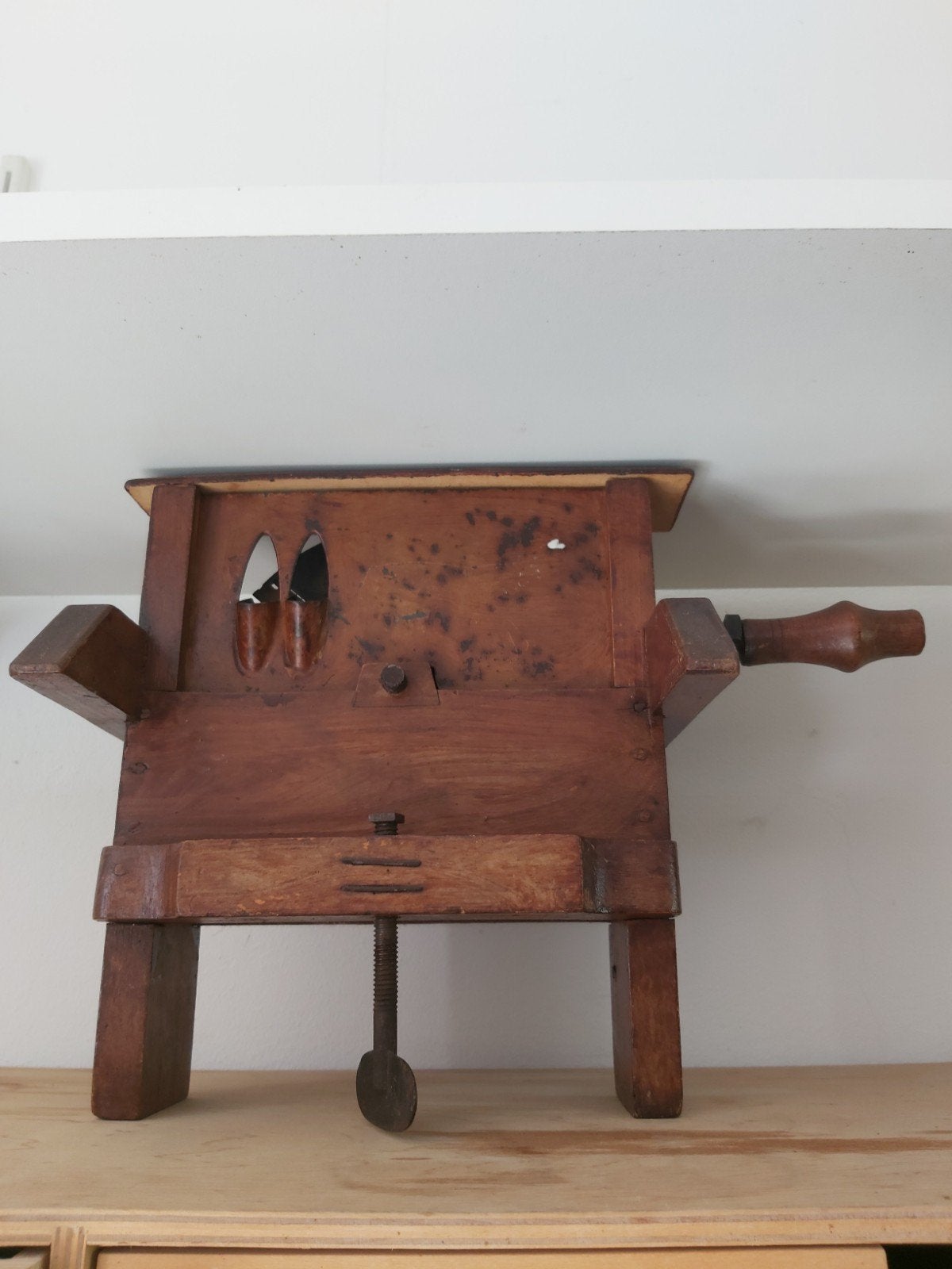 Antiek(?) houten dubbele hand- bonensnijder, Ophalen of Verzenden