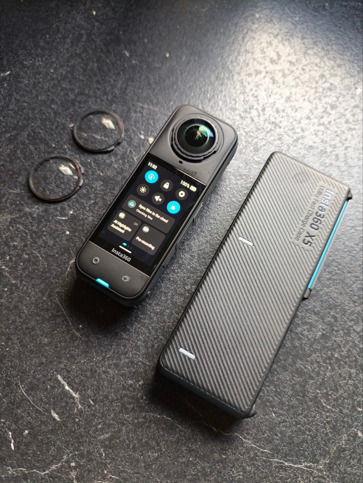 Insta 360X5 met extra batterij en lenscaps, Ophalen of Verzenden, Zo goed als nieuw, Overige merken