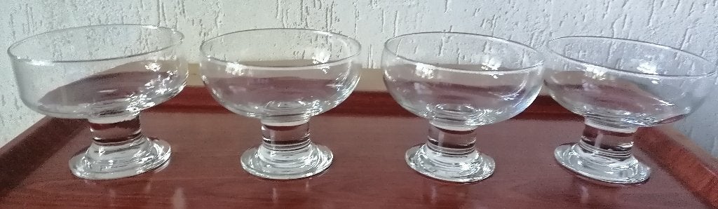 Kristal cocktail- / ijscoupe glazen, 4 stuks € 16,00, Ophalen of Verzenden