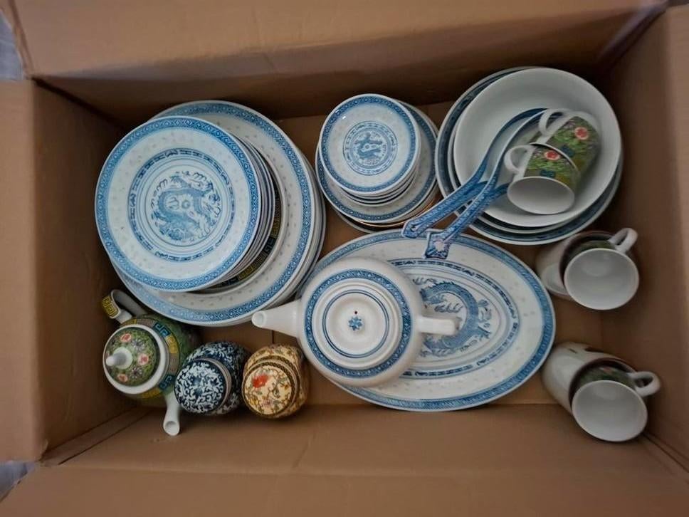 rijstkorrel servies en ander gekleurd chinees servies, Ophalen of Verzenden
