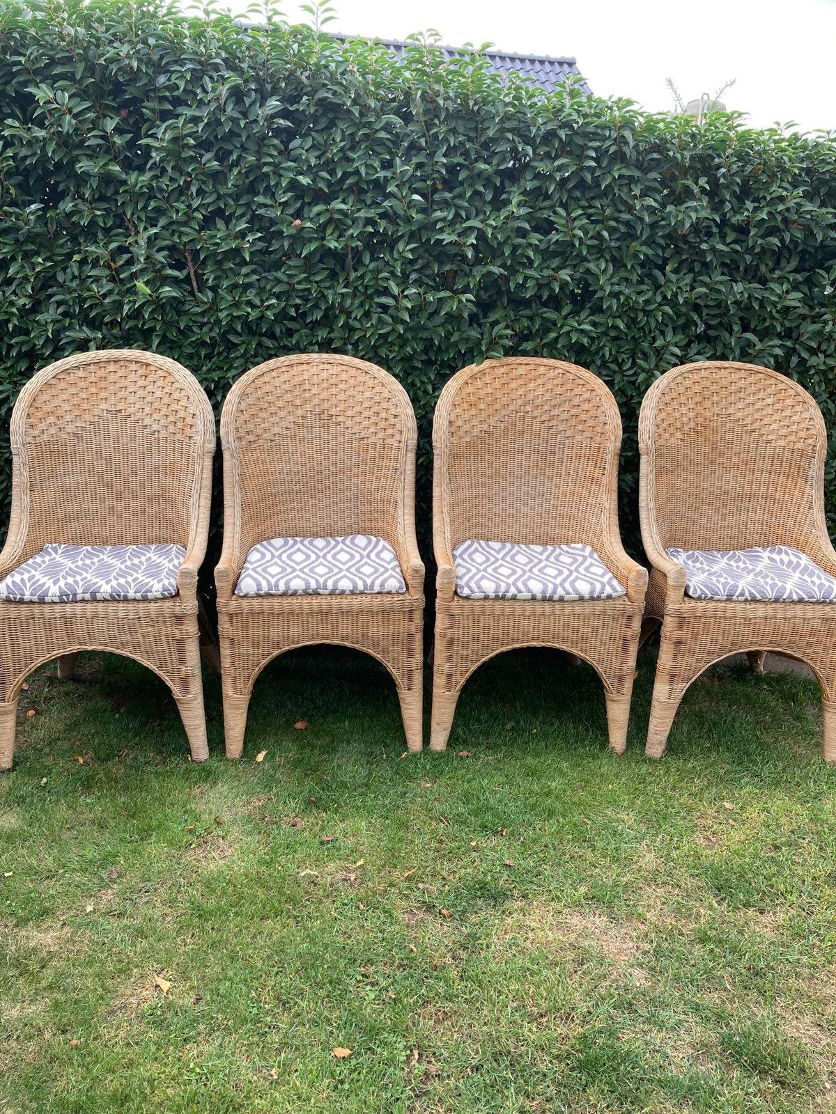 4 rieten stoelen in goede staat, Ophalen, Gebruikt, Rotan