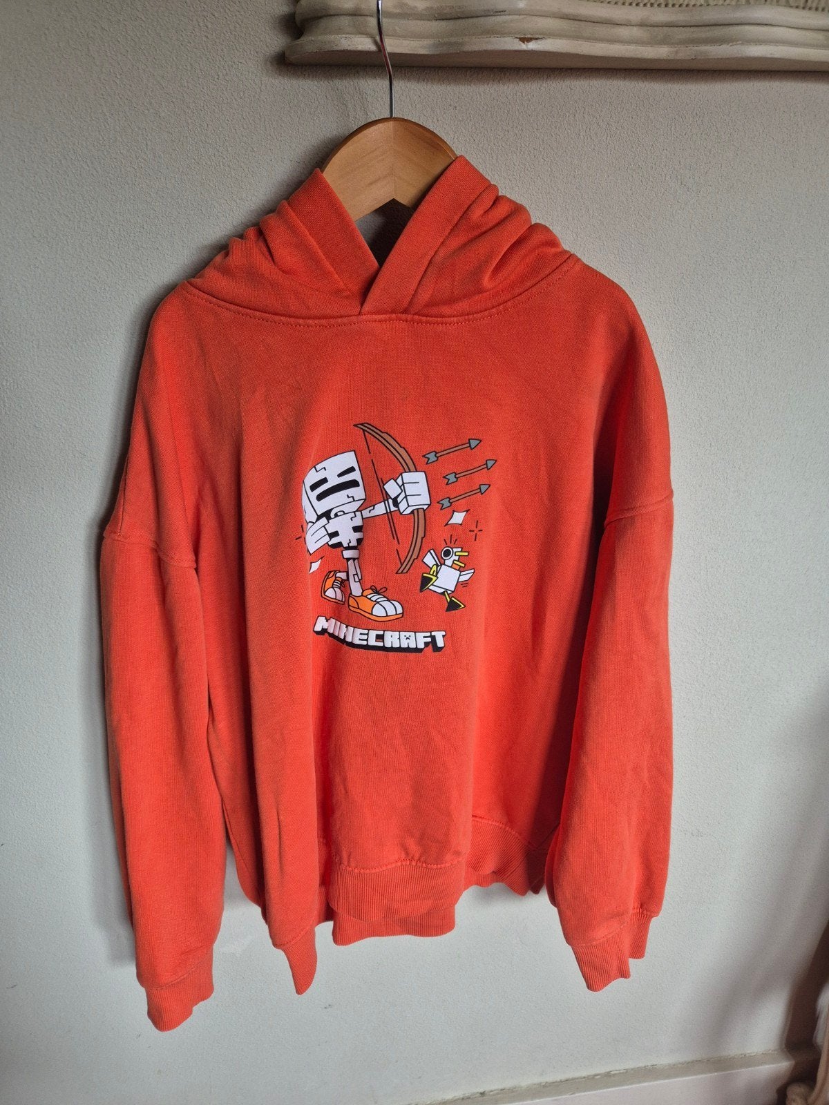 Minecraft hoodie oranje maat 146cm (11 jaar), Ophalen, Gebruikt, Jongen of Meisje, Trui of Vest
