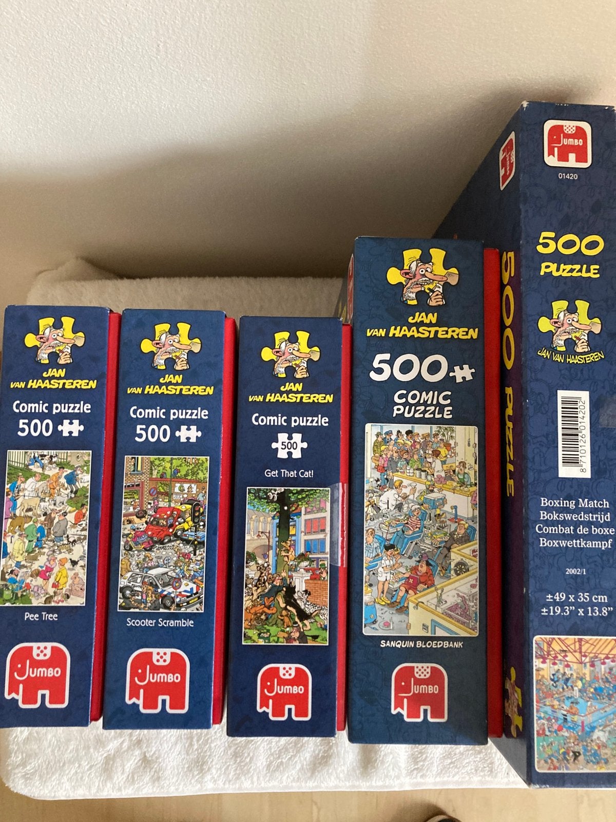 5 puzzels jan van haasteren. 500 stukjes, Ophalen, 500 t/m 1500 stukjes, Gebruikt, Legpuzzel