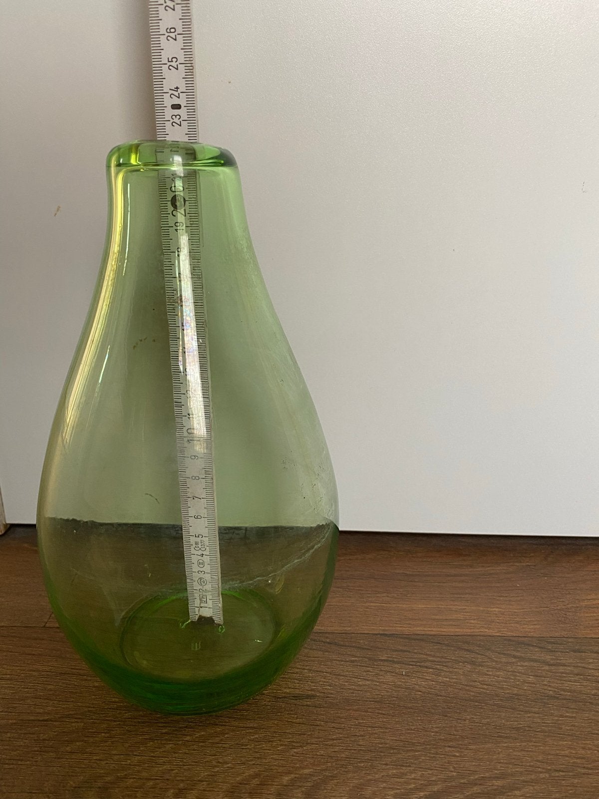 Groene glazen vaas - Vintage decoratie, Ophalen of Verzenden