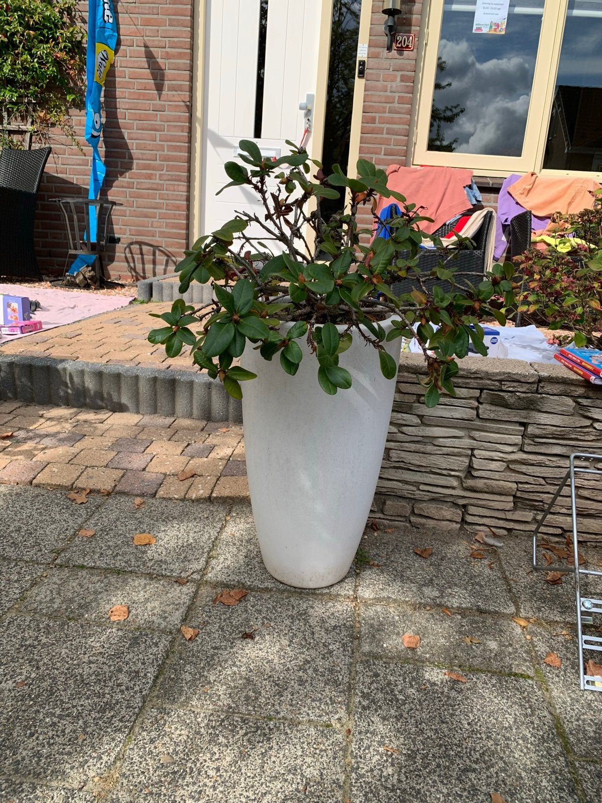 Witte plantenbak voor buiten 2 stuks, Ophalen, Overige materialen, Gebruikt, Balkon