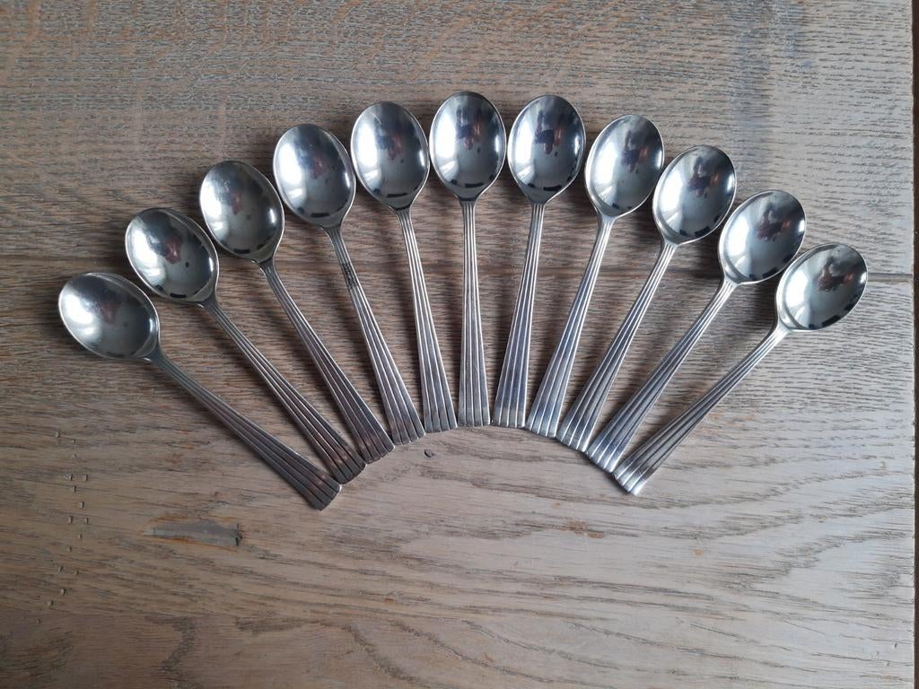Set van 11 verzilverde theelepels - Douwe Egberts - 90, Ophalen of Verzenden