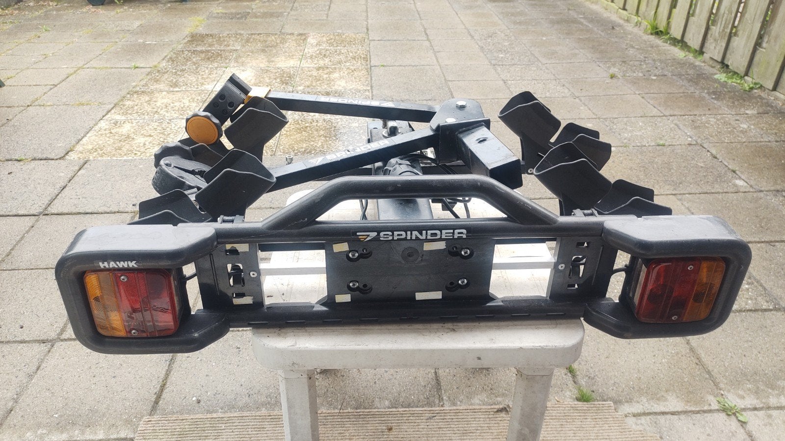 Spinder Hawk Trekhaak Fietsendrager voor 2 fietsen, Auto diversen, Fietsendragers, Gebruikt, Ophalen of Verzenden, 2 fietsen, Trekhaakdrager