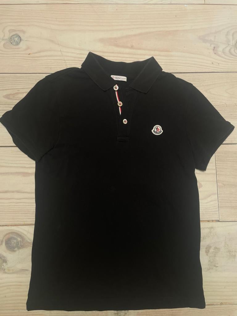 Authentic Moncler Black Polo Shirt XS, Ophalen of Verzenden, Zo goed als nieuw, Maat 46 (S) of kleiner, Zwart