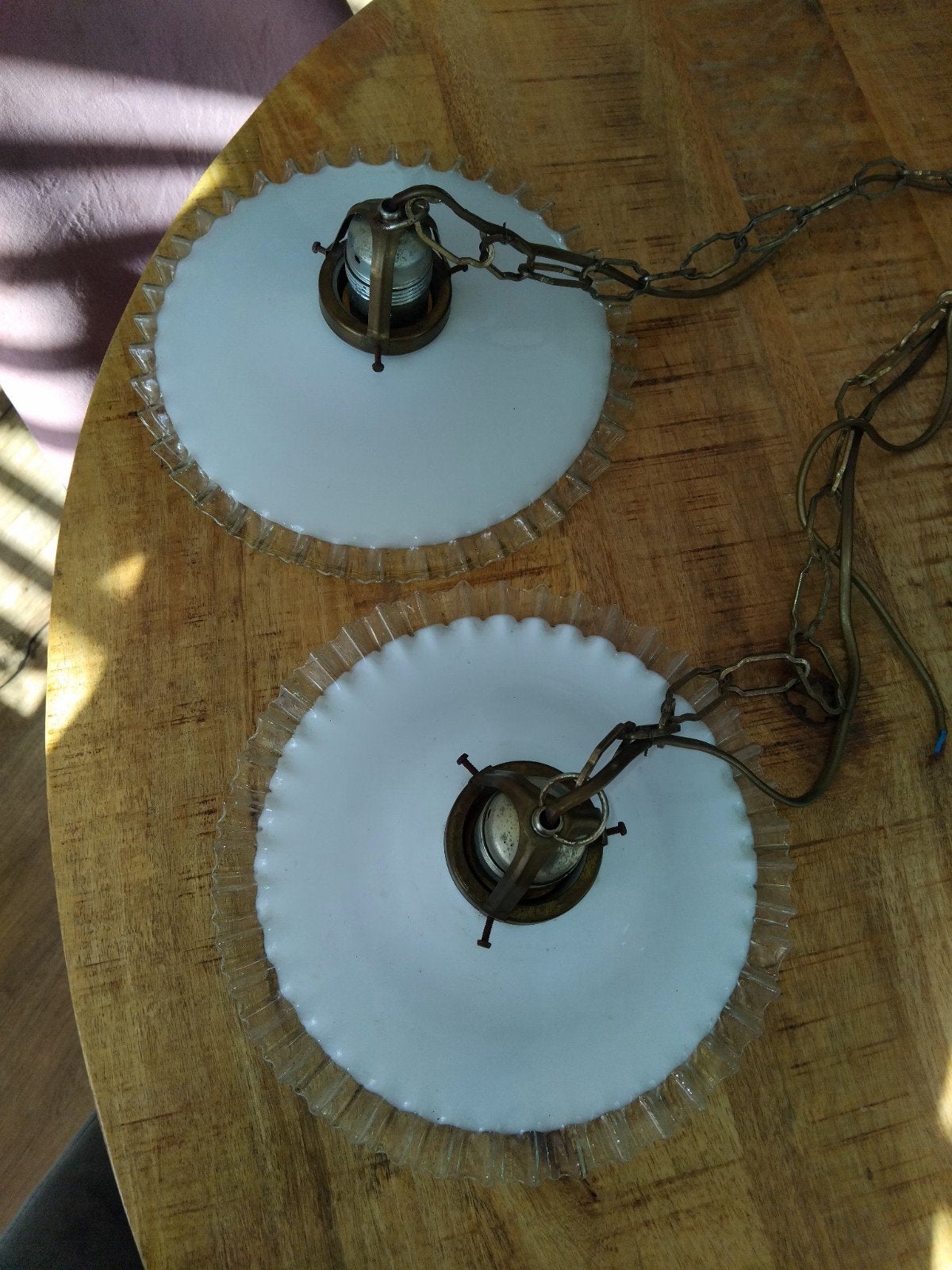 2 zeer mooie en gave Franse Art Deco hanglampen, Ophalen of Verzenden