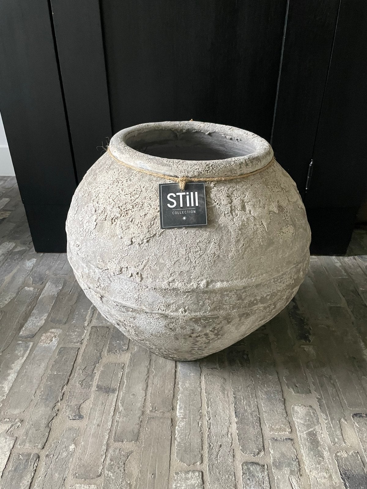 Grote Still Collection Vaas - Rustieke Grijs/Beige Pot, Ophalen, Overige materialen, Zo goed als nieuw, Geschikt voor droogbloemen