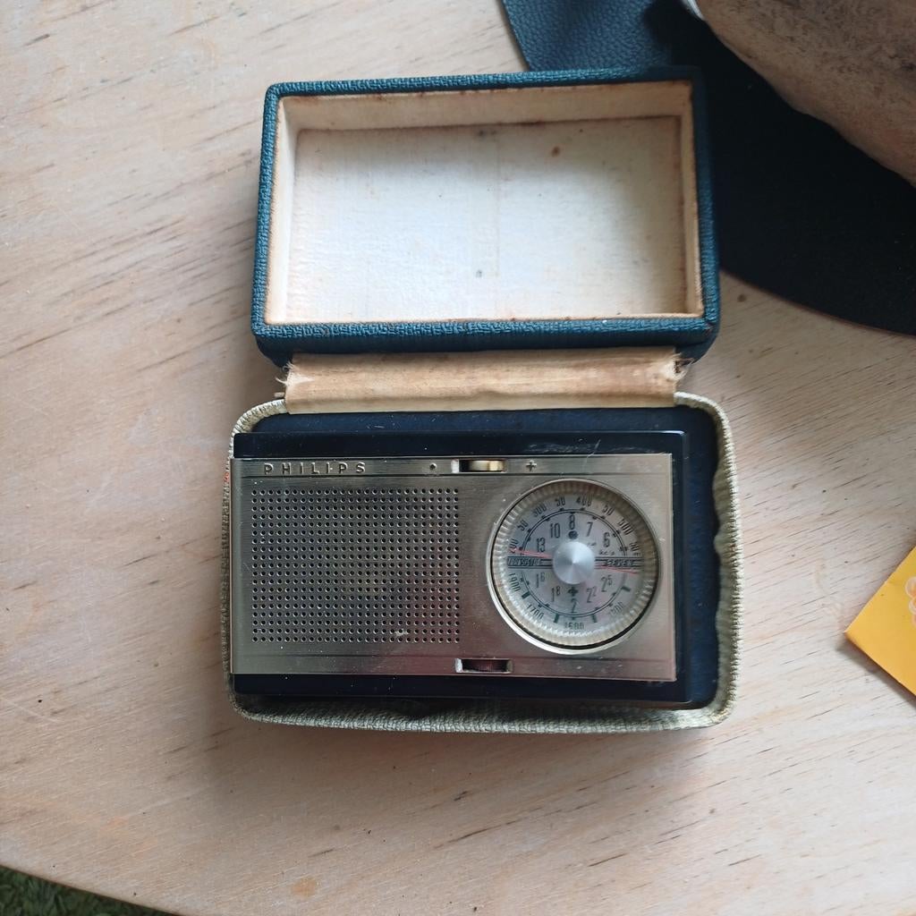 Vintage Philips zakradio in originele doos, Ophalen of Verzenden