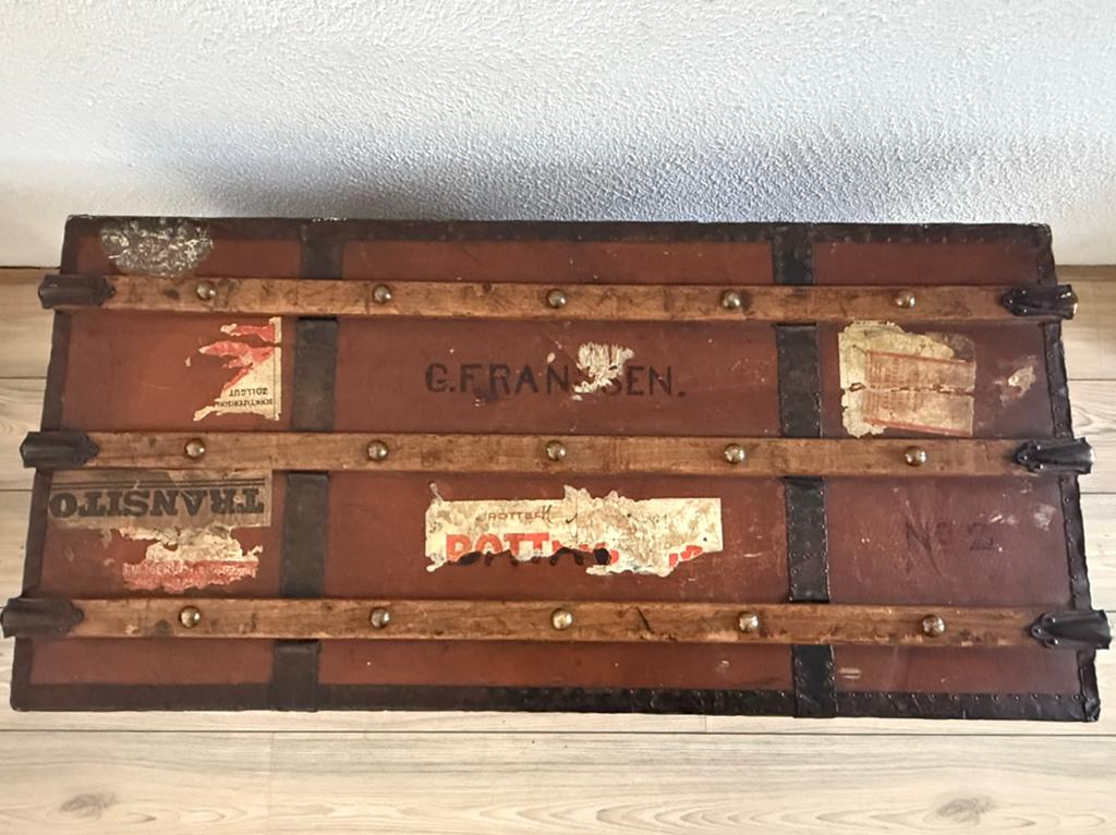 Antieke Grote Dekenkist / Reiskoffer - Vintage Opbergkist, Ophalen, Gebruikt, 50 tot 100 cm, 100 tot 125 cm