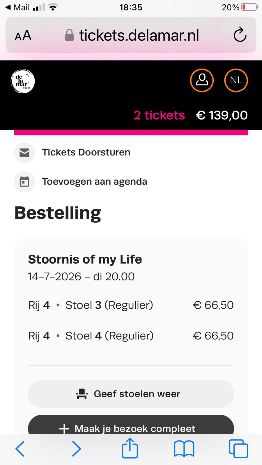 Stoornis of my life, 14 juli, delaMar, RUILEN!, Twee personen, Juli