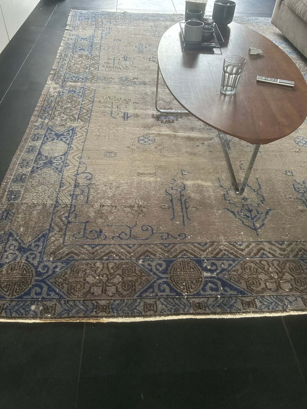 Vintage Vloerkleed 3x2 meter rozenkelim, Huis en Inrichting, Gebruikt, Overige kleuren, 200 cm of meer, Ophalen of Verzenden