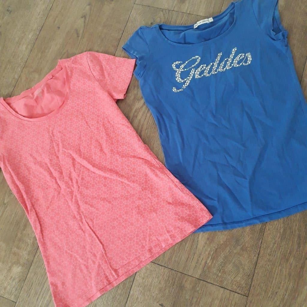 2 shirtjes mt S, Blauw, Ophalen of Verzenden, Zo goed als nieuw, Korte mouw
