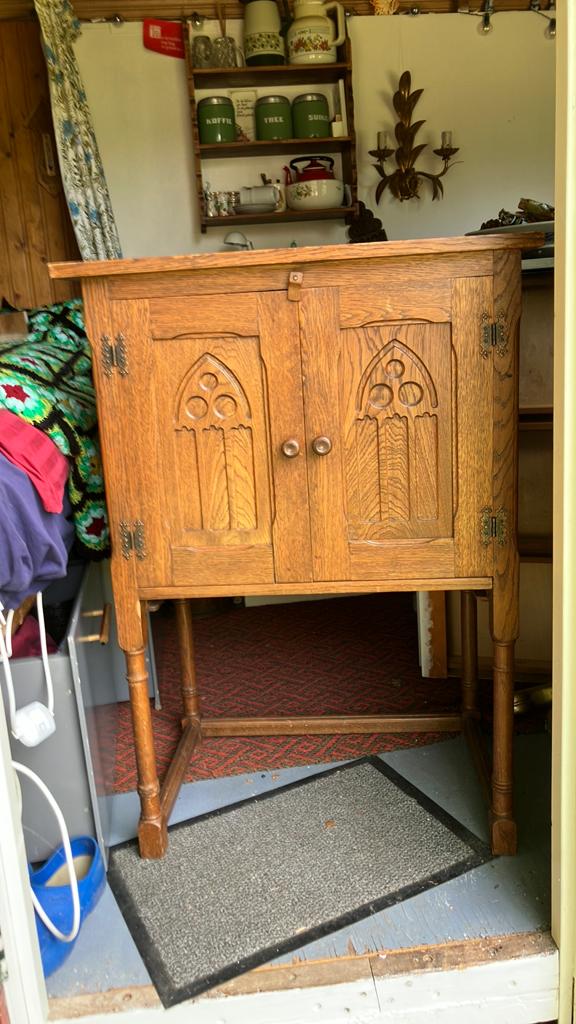 Leuk vintage kastje, eikenhout, Antiek en Kunst, Ophalen