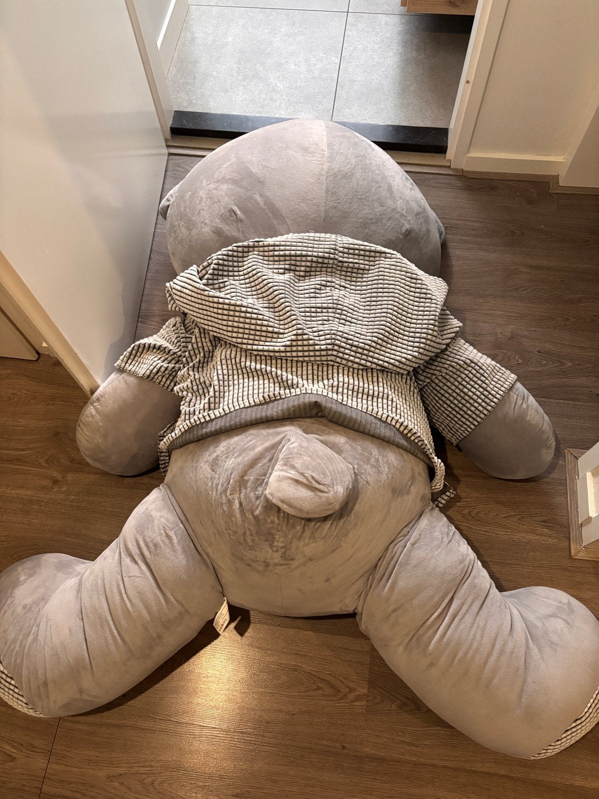 Mega Grote Knuffelbeer - 130 cm lang, 90 cm breed, Ophalen, Beer, Grijs, Zo goed als nieuw