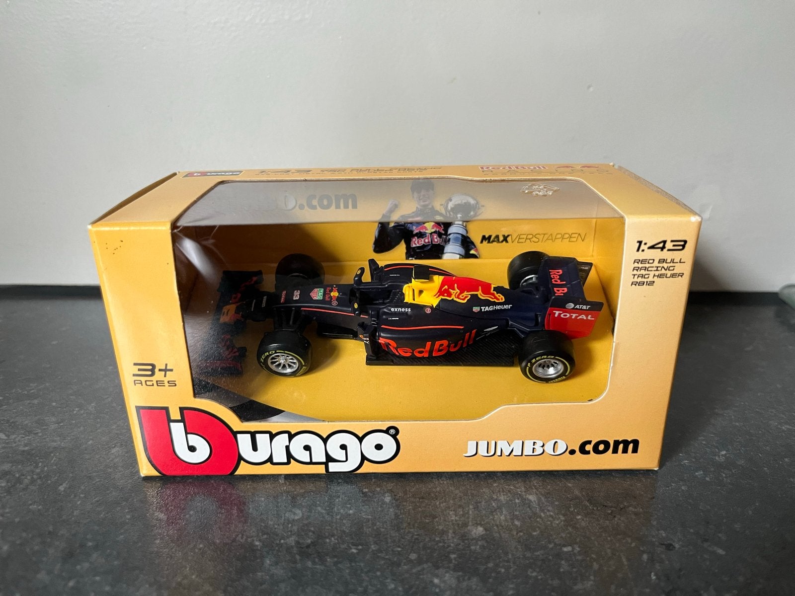 Bburago Red Bull Racing Jumbo RB12 Max Verstappen 1:43, Ophalen of Verzenden, Nieuw, Auto, Overige merken