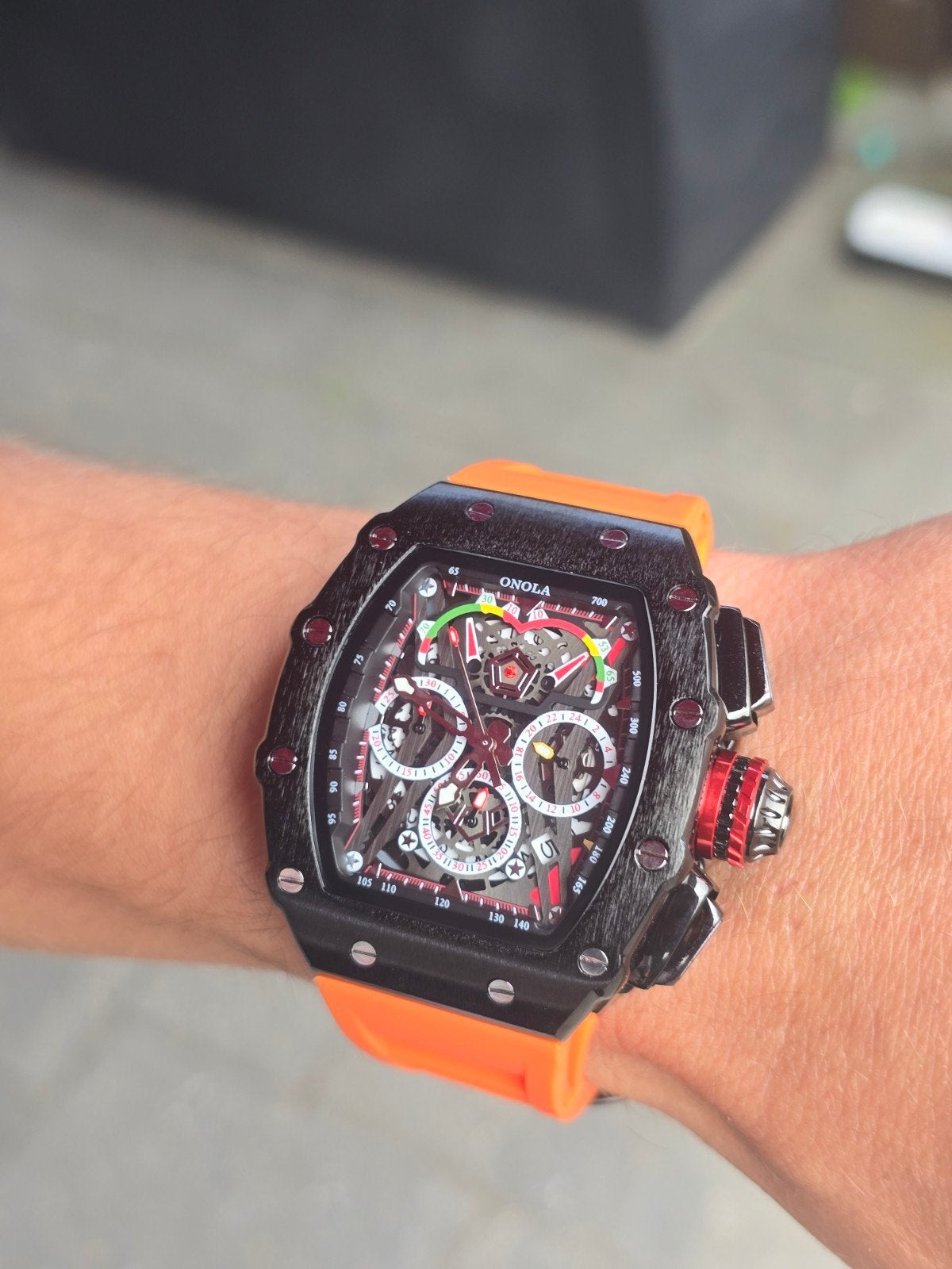 Sportief horloge - Oranje bandje, Ophalen