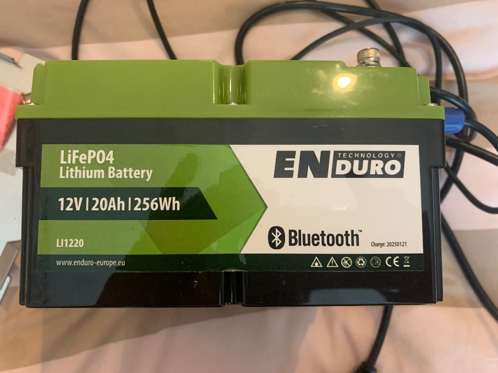 ENDURO Life PO4 Lithium Batterij 12volt 20Ah 256Wh bluetooth, Verzenden, Zo goed als nieuw, Oplaadbaar