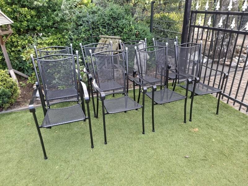 8 royal garden tuinstoelen met kussens, Tuin en Terras, Tuinstoelen, Ophalen, Gebruikt, Stapelbaar