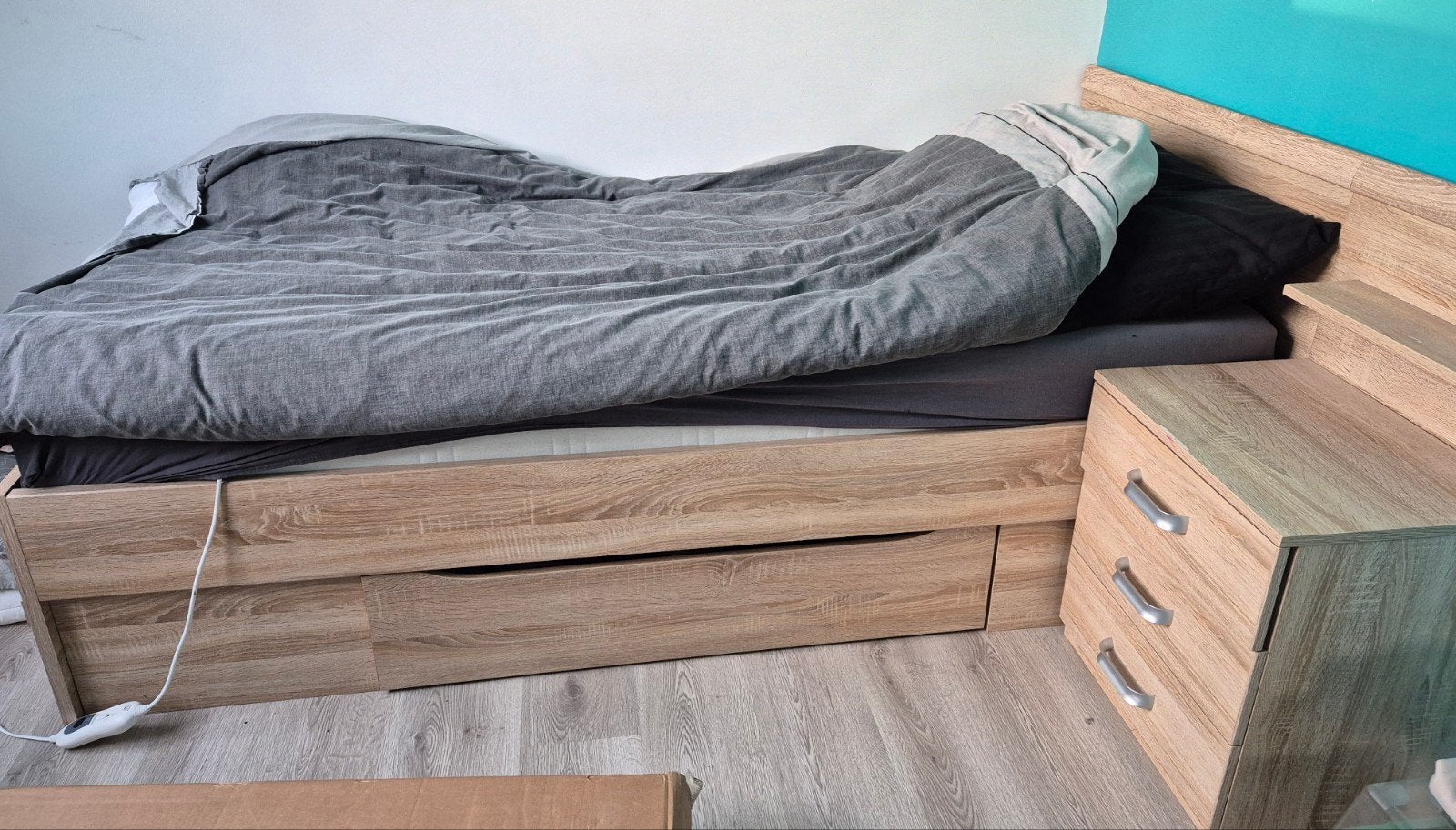 1 persoons bed, Ophalen, 90 cm, Eenpersoons, Bruin