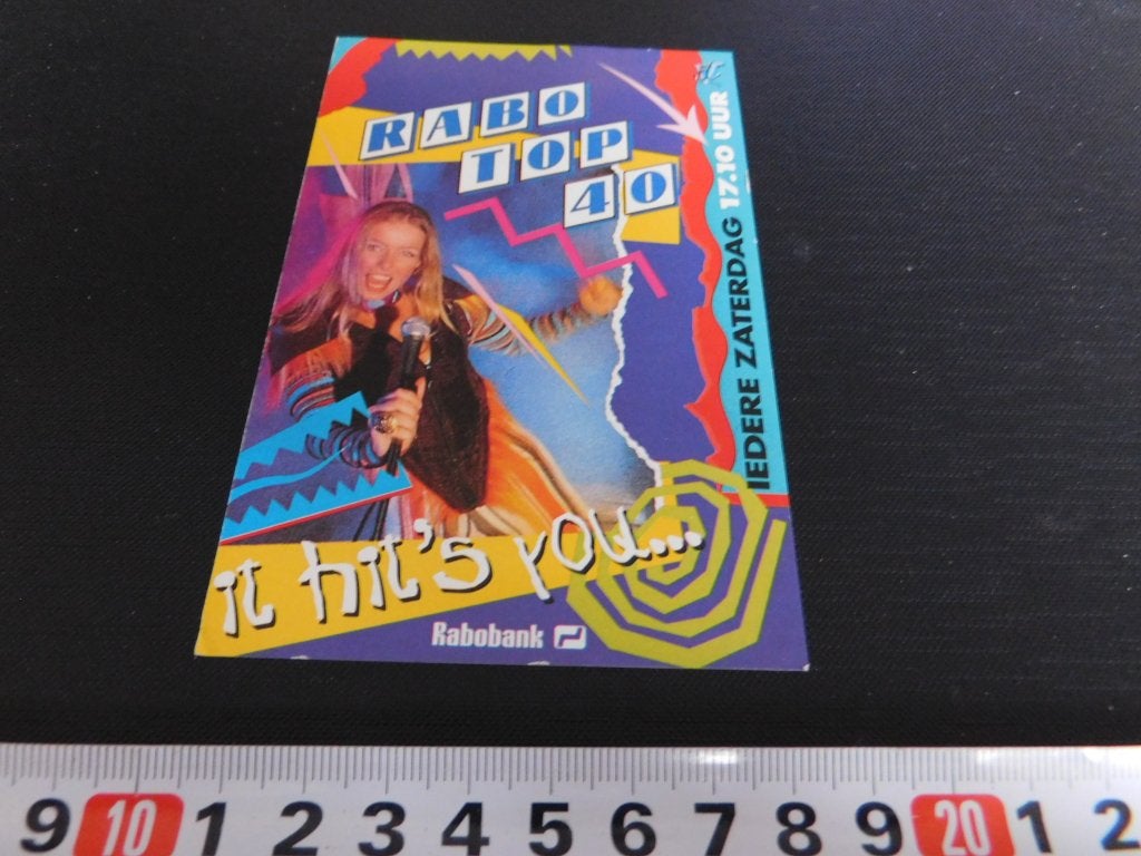 sticker RABOBANK RABO Top 40 it hit's you *, Verzamelen, Stickers, Ophalen, Zo goed als nieuw