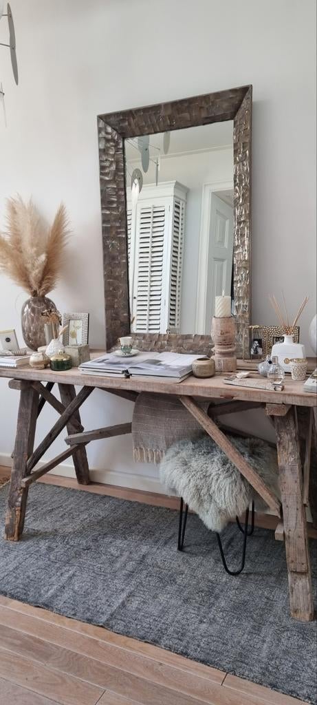 PTMD spiegel Chelsea Bronze Shell Mirror, Huis en Inrichting, Woonaccessoires | Spiegels, Ophalen, Rechthoekig, Minder dan 100 cm