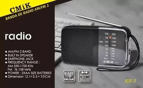 CMiK ICF-7 AM FM radio hoofdtelefoon jack op AA batterijen, Ophalen, Nieuw, Radio
