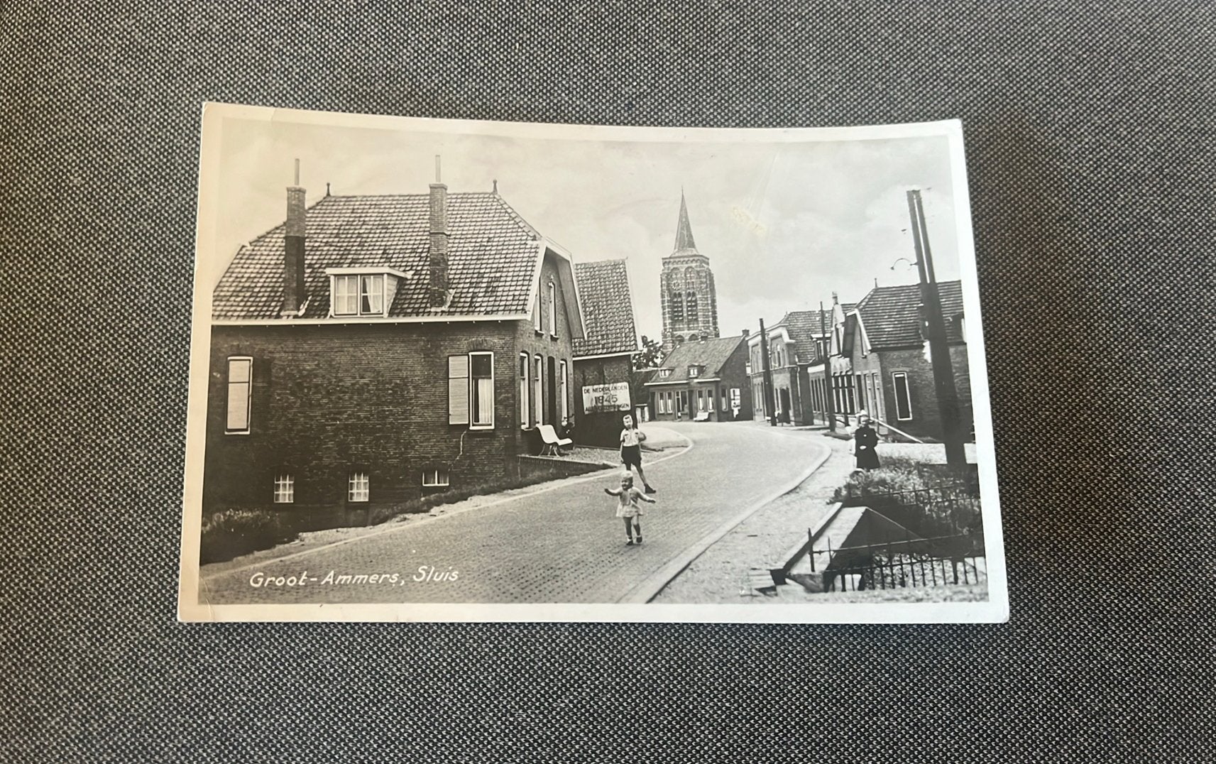 Groot- Ammers Sluis kerk reclamebord De NL 1845, Ophalen of Verzenden, 1920 tot 1940, Gelopen, Zuid-Holland