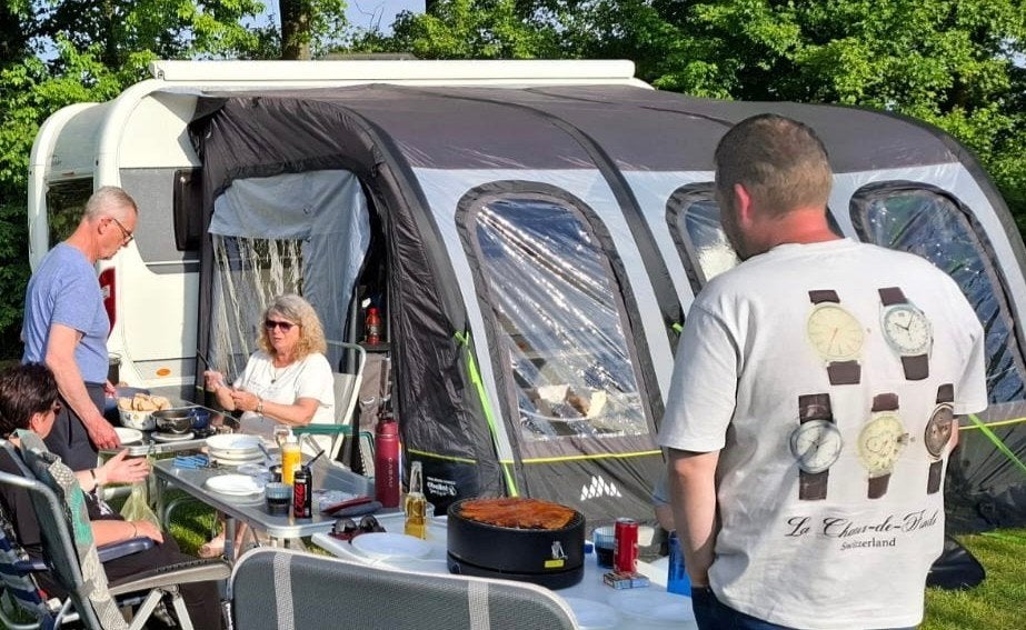 Obelink Viera 380 Easy Air voortent met tussen balken, Caravans en Kamperen, Ophalen of Verzenden, Zo goed als nieuw, Polyester