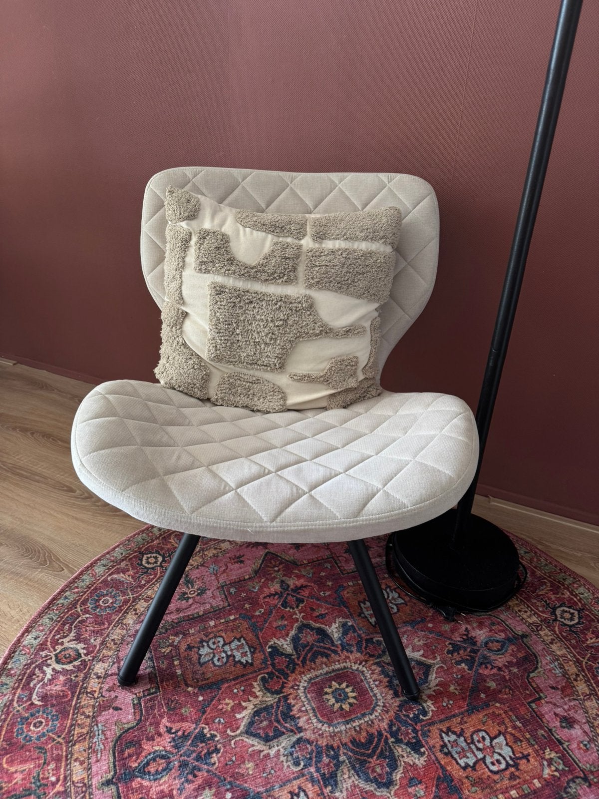 Beige stoel, Huis en Inrichting, Ophalen, Zo goed als nieuw, 75 tot 100 cm, 50 tot 75 cm