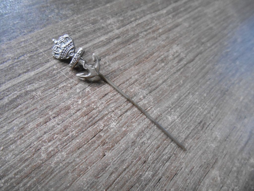 Marine anker MSF insigne zilverkleurig KM, Ophalen of Verzenden, Marine, Nederland, Overige typen