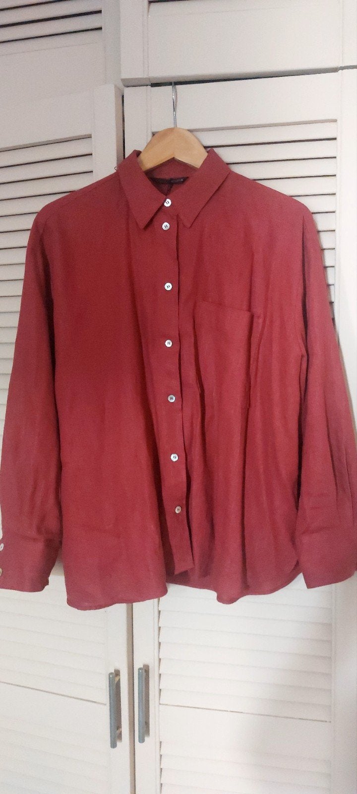 Zara Fuchsiarode Blouse - Linnen/Viscose - Maat L, Zara, Maat 42/44 (L), Ophalen of Verzenden, Roze