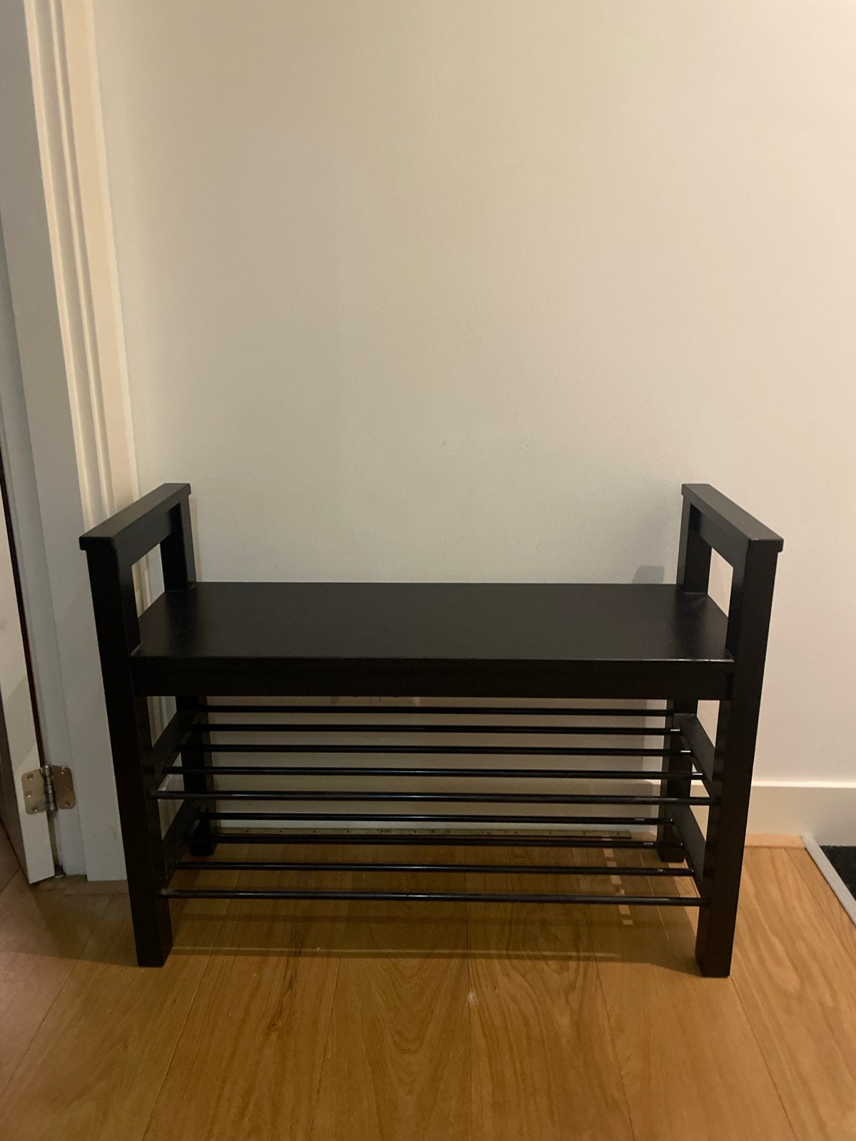 IKEA Hemnes schoenenbank/opbergbank zwart, Ophalen, Gebruikt