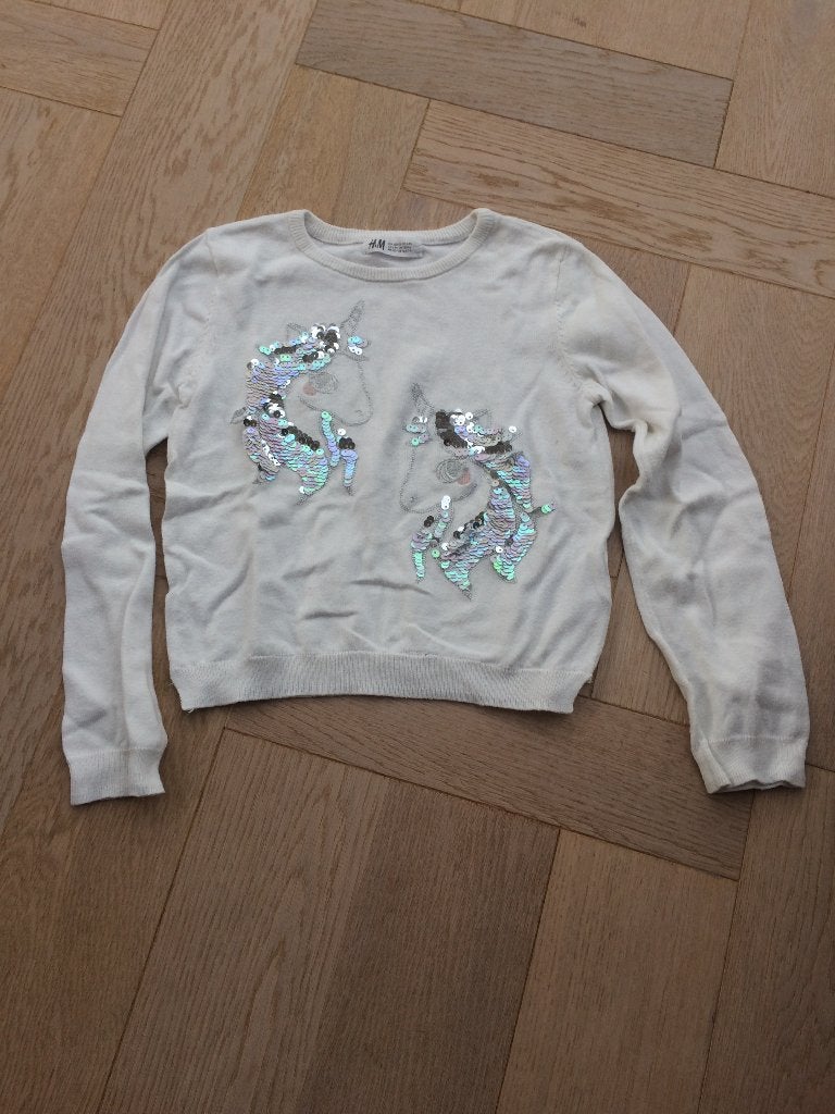 Leuke zomerse unicorn trui H&M 122/128, Gebruikt, Meisje, Trui of Vest, H&M
