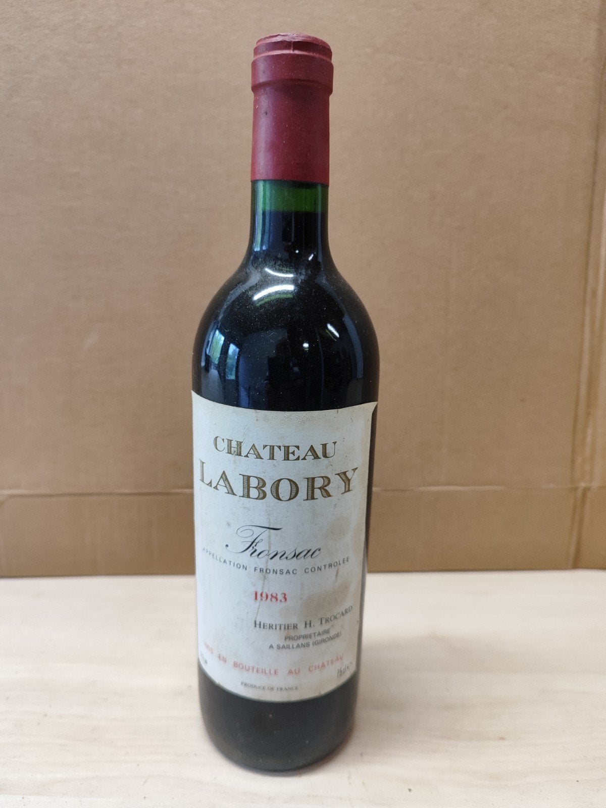 Chateau Labory Fronsac 1983 Rode Wijn, Ophalen of Verzenden, Gebruikt, Frankrijk, Rode wijn