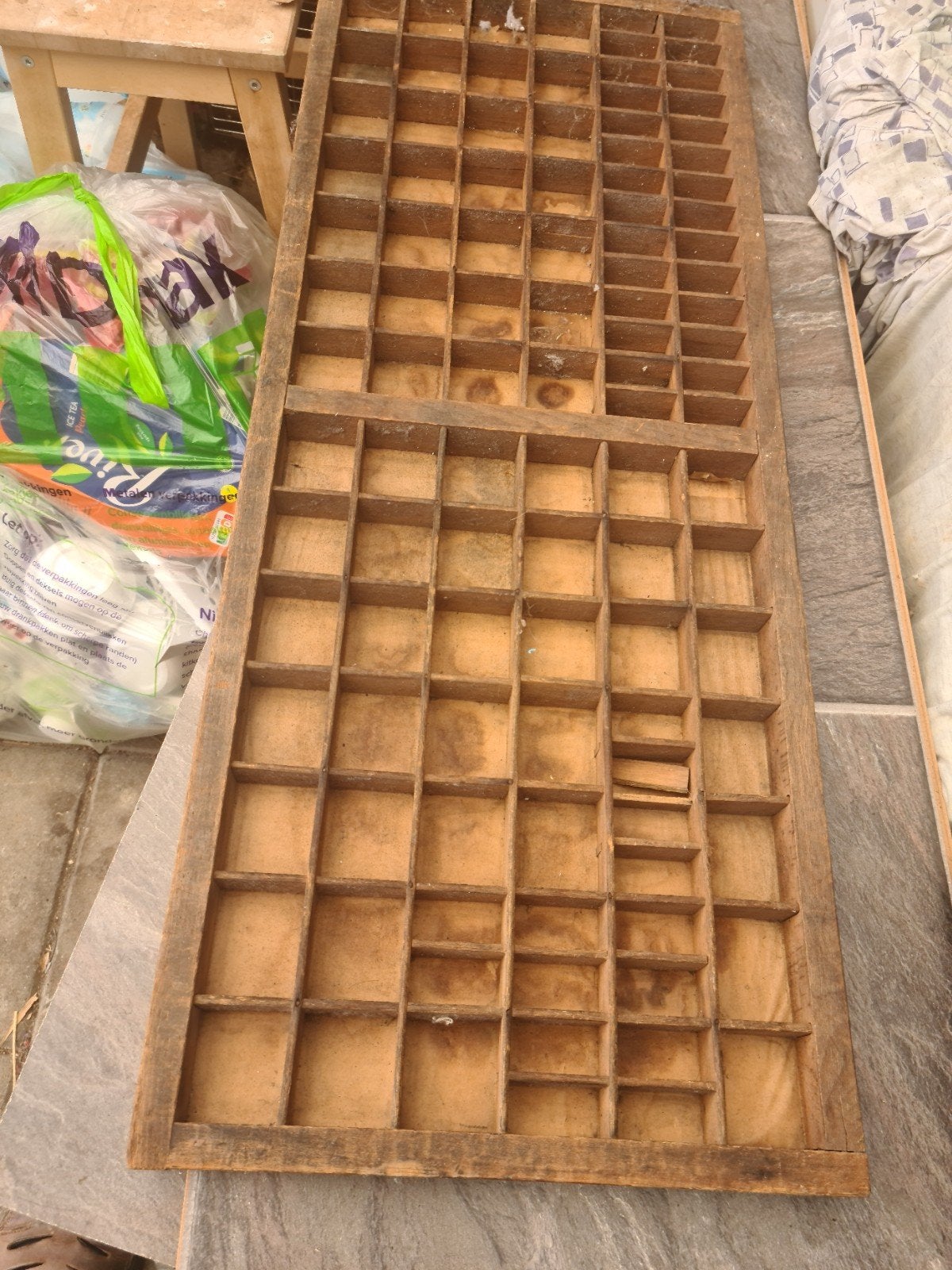 Vintage houten letterbak - ideaal voor decoratie, Ophalen