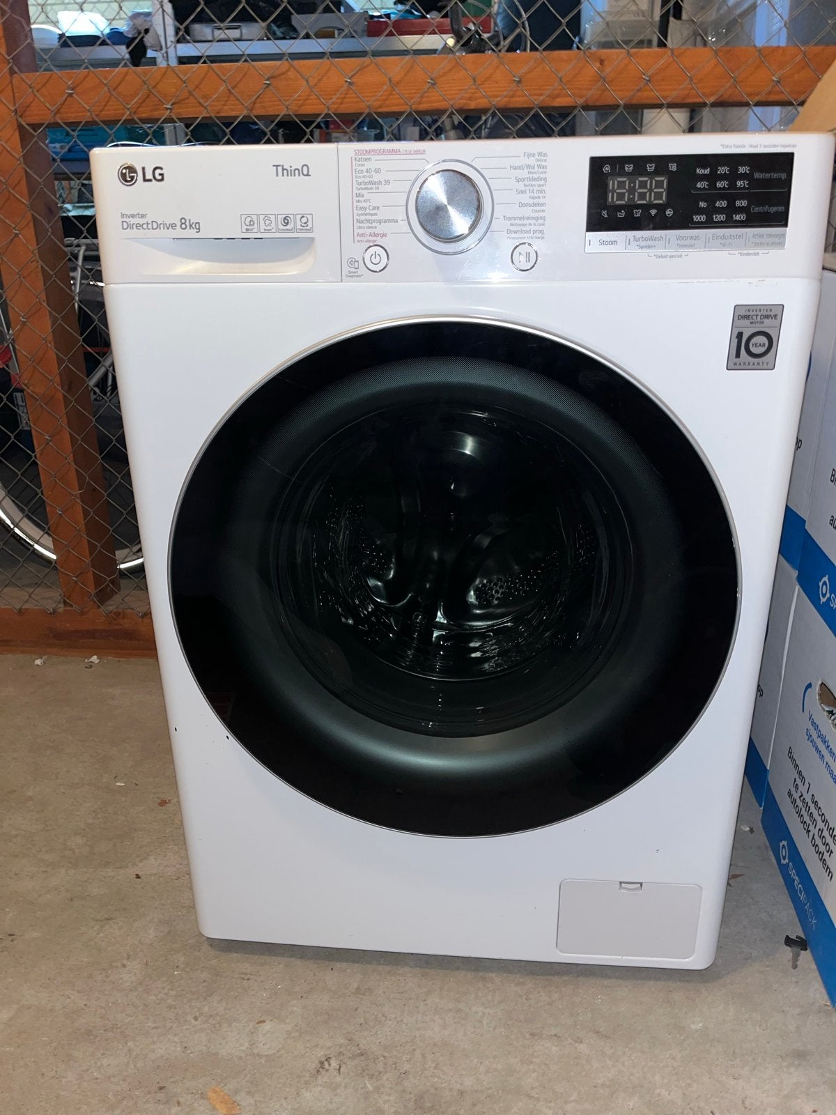 LG 8kg Washing Machine – Direct Drive / ThinQ / TurboWash, Ophalen, 1200 tot 1600 toeren, Gebruikt, 8 tot 10 kg